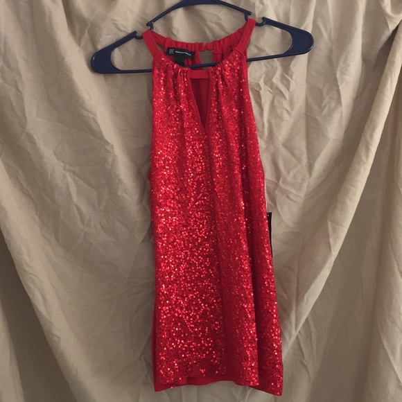 INC International Concepts Tops - NWT INC Red Sequined Tank Top